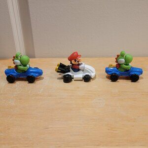 1 Mario Kart & 2 Yoshi Karts. 2024 McDonalds Happy Meal Collectable. New in Box.